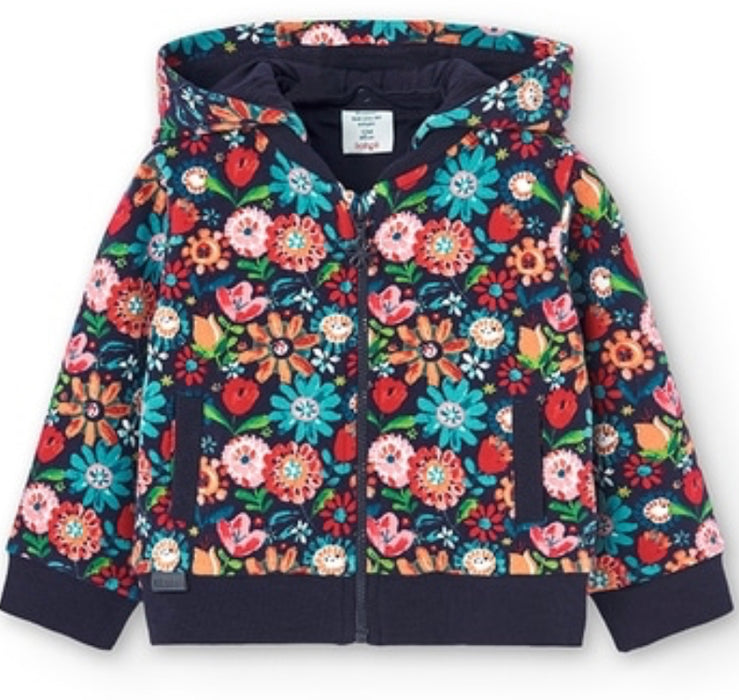 Fleece jacket floral for baby girl