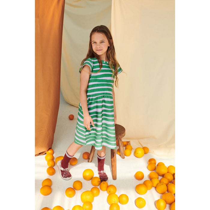 Striped Dress With Ruffled Sleeves 128/134