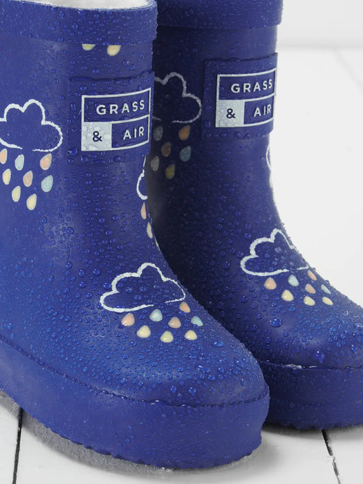 Inky Blue Colour-Changing Kids Wellies