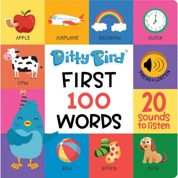 Ditty Bird Baby Educational book Christmas: First 100 Words