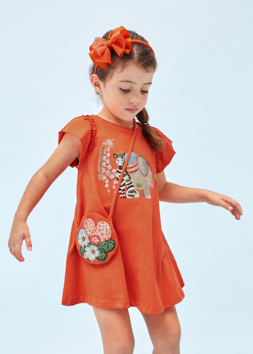 Applique Cotton Dress with Bag Girl