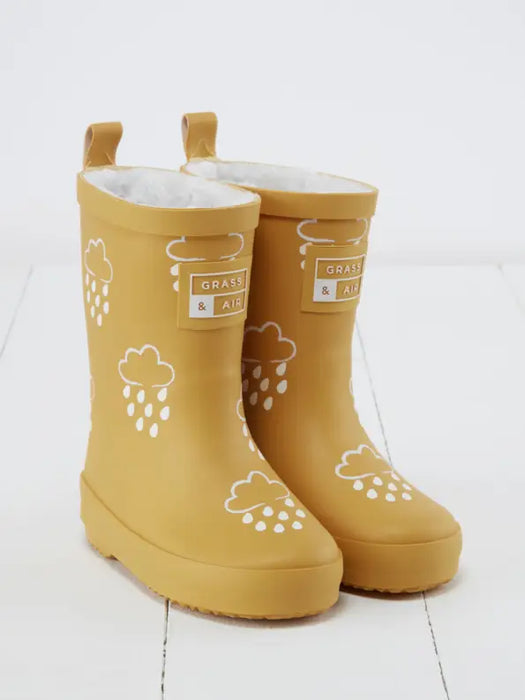 Ochre Colour-Changing Kids Winter Wellies