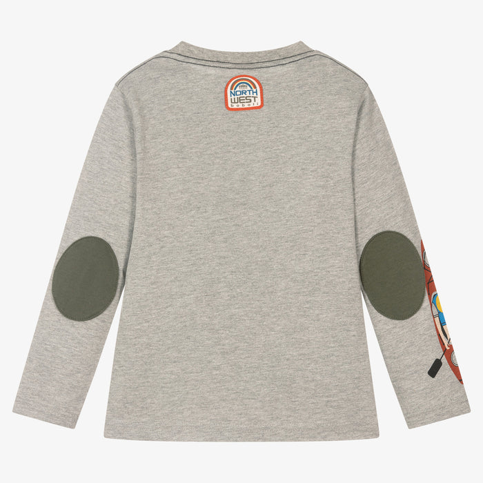 Boys Grey Cotton Kayak Top