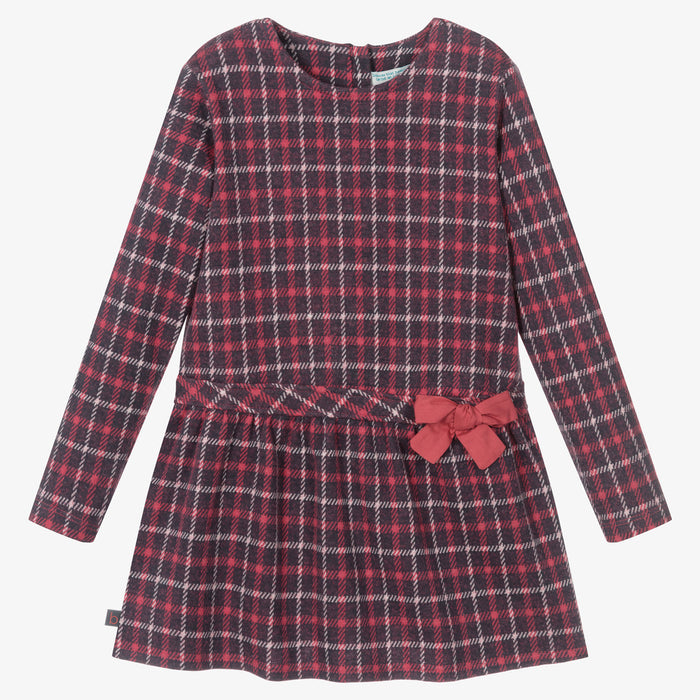 Girls Pink Check Dress Set