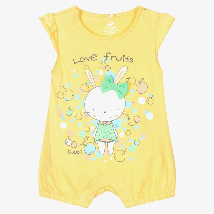 Girls Yellow Cotton Shortie