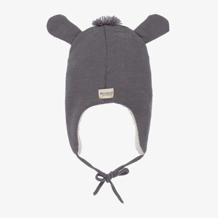 Grey Knitted Dog Hat