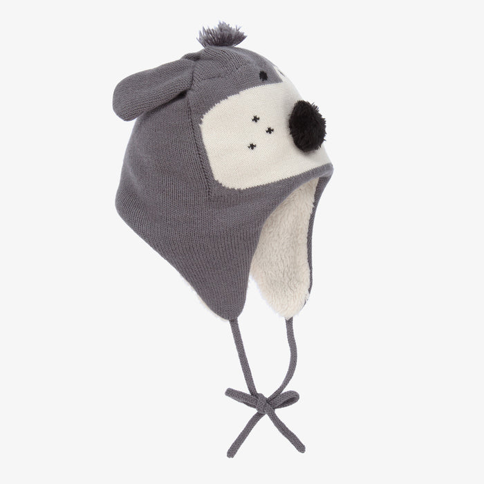 Grey Knitted Dog Hat