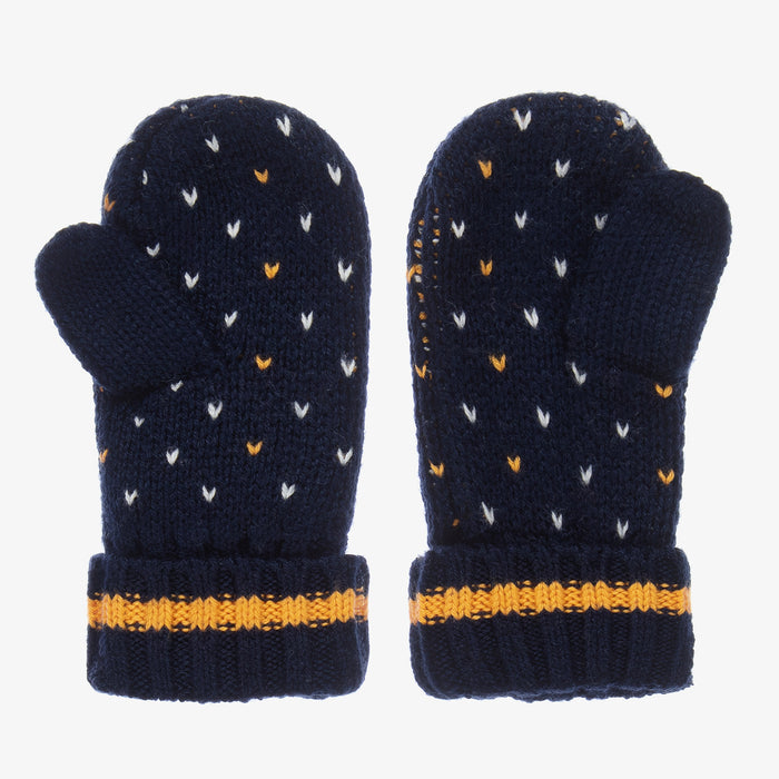 Navy Blue Knitted Mittens