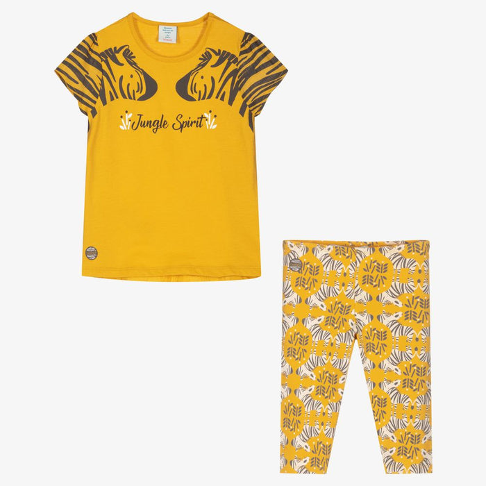 Yellow Zebra Leggings Set