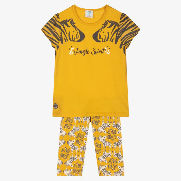 Yellow Zebra Leggings Set