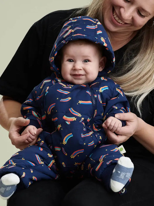 Navy with Rainbow Star Snowsuit