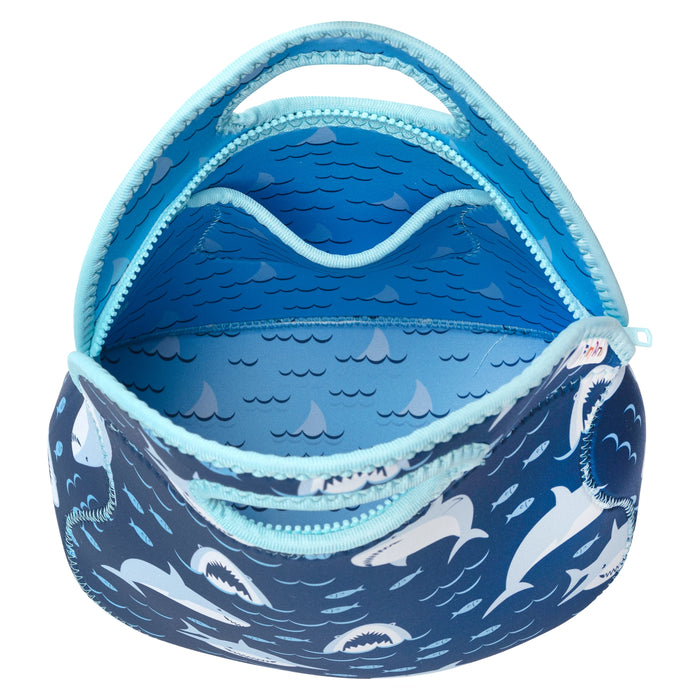 Large, Machine Washable Lunch Bag for Kids - Sharks