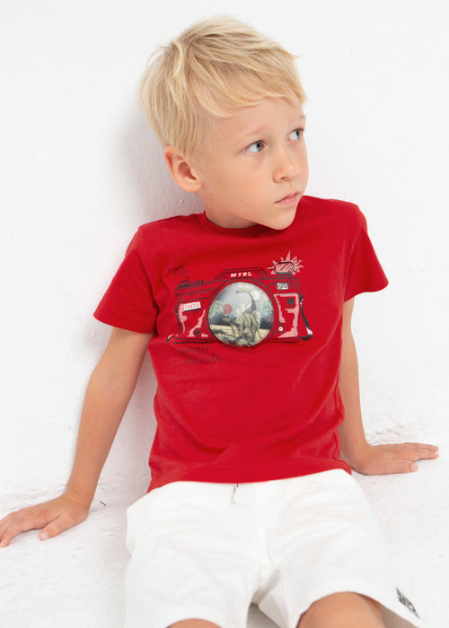 Cotton T-shirt with Interactive Motif Boy