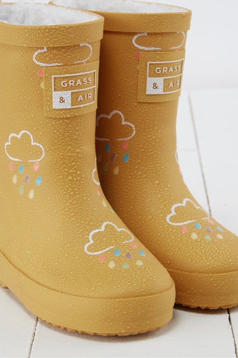 Ochre Colour-Changing Kids Winter Wellies