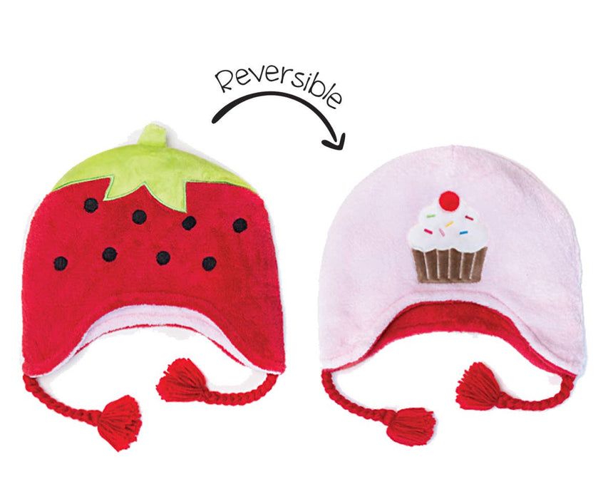 Kids UPF50+ Winter Hat - Strawberry/Cupcake