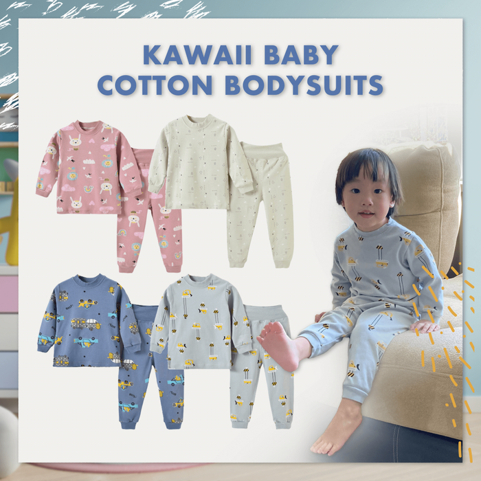 KaWaii Baby 2-piece Cotton Bodysuit- Candy Fish 100/2-3 Yrs