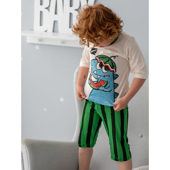 Watermelon Dino Organic Cotton Pajamas 4Y