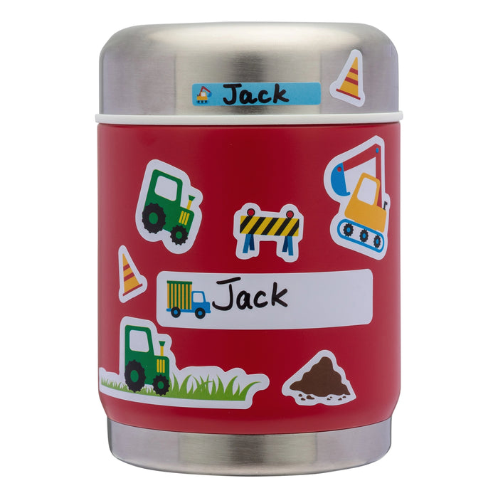 Waterproof Vinyl Peel & Stick Labels for Kids - Construction