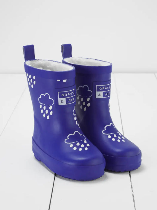 Inky Blue Colour-Changing Kids Wellies