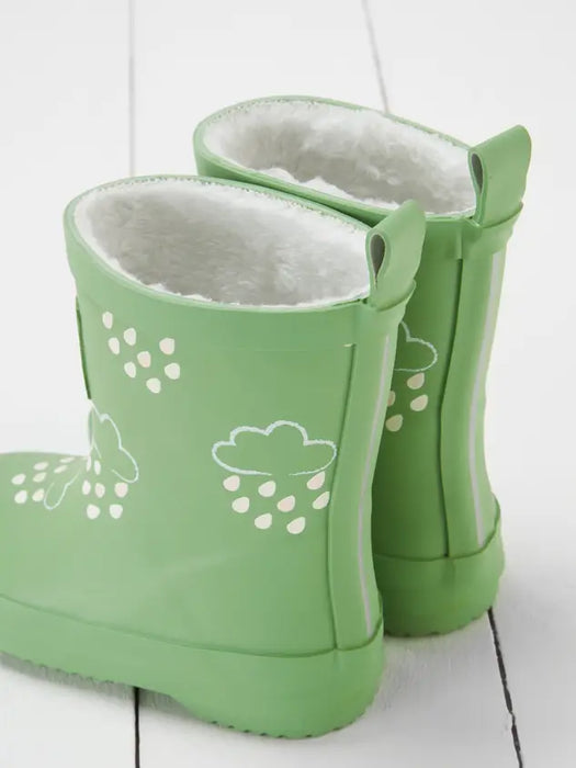 Olive Green Colour-Changing Kids Wellies