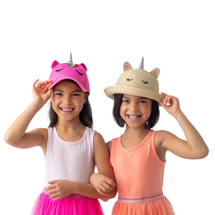 Kids' UPF50+ Straw Hat- Unicorn