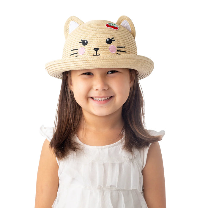 Kids' UPF50+ Straw Hat - Cat