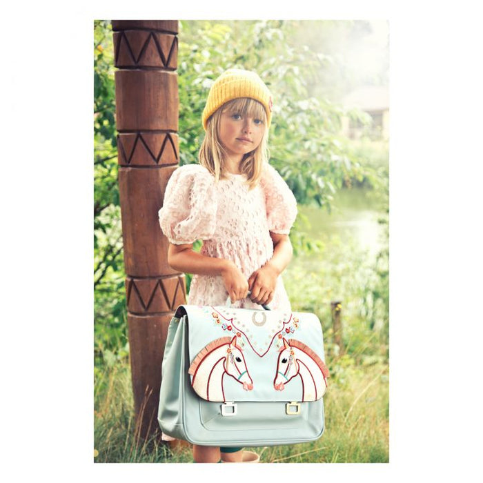 Midi Cavalerie School Bag | Light blue