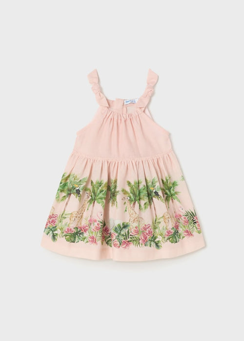 Linen print dress baby