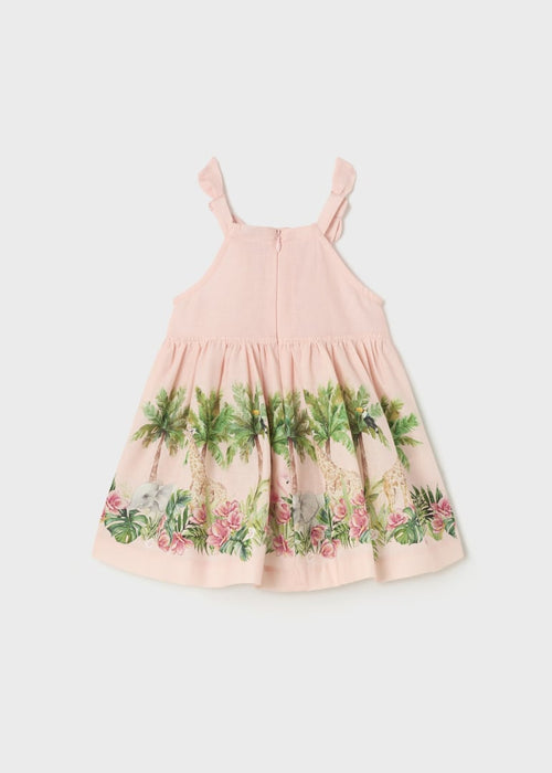 Linen print dress baby