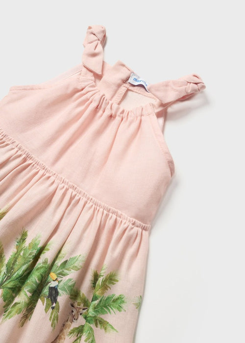 Linen print dress baby