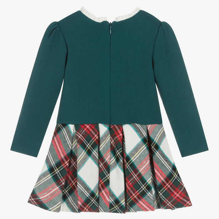 Girls Green Tartan Dress