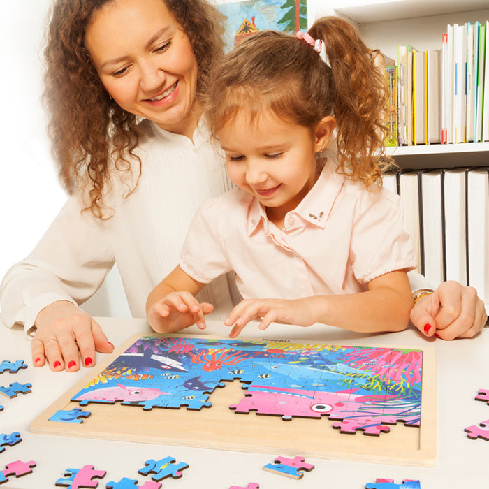 Standing Wooden Puzzle With Frame – Ages 3+ Ocean