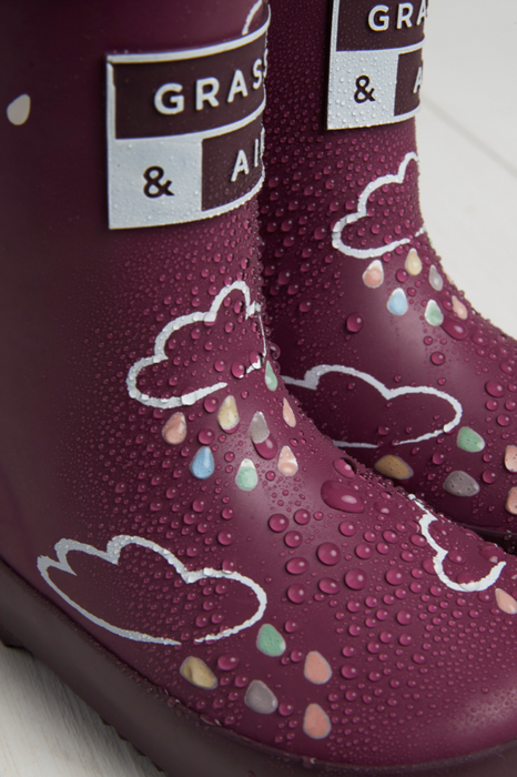 Mulberry Colour-Changing Kids Wellies with Teddy Fleece Lining