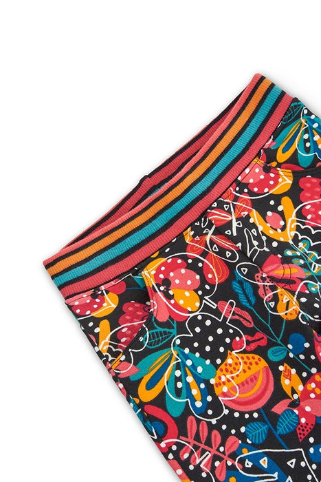 Fleece trousers floral for girl