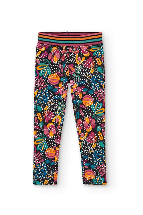 Fleece trousers floral for girl