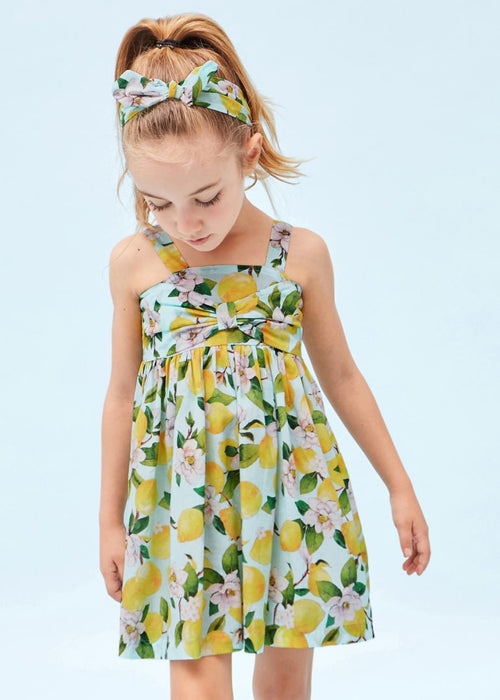 Printed Dress with Headband Girl