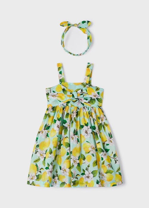 Printed Dress with Headband Girl