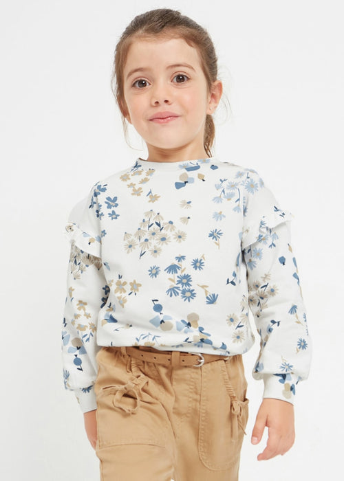 Ruffled Printed Sweatshirt Girl