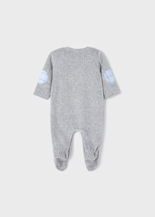 Set of 2 velvety knitted sleepsuits newborn