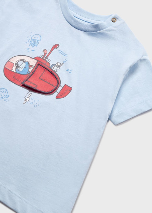 Sustainable cotton t-shirt interactive print skater fit baby