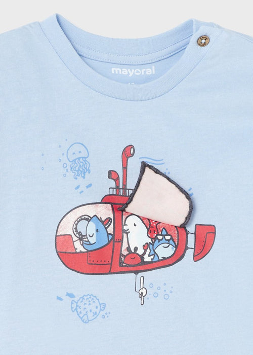 Sustainable cotton t-shirt interactive print skater fit baby