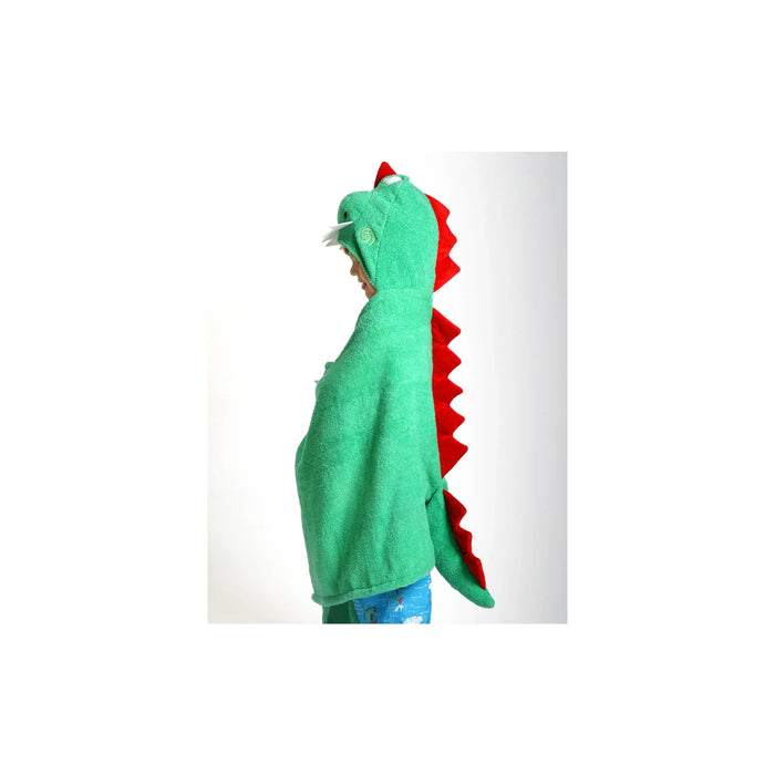 Kids Plush Terry Hooded Bath Towel - Devin Dinosaur 2Y+