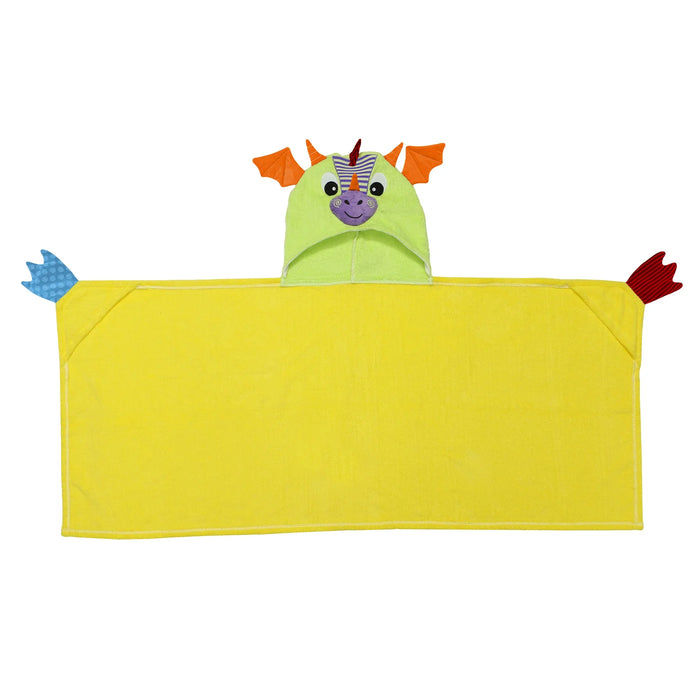 Kids Plush Terry Hooded Bath Towel - Drool Dragon 2Y+