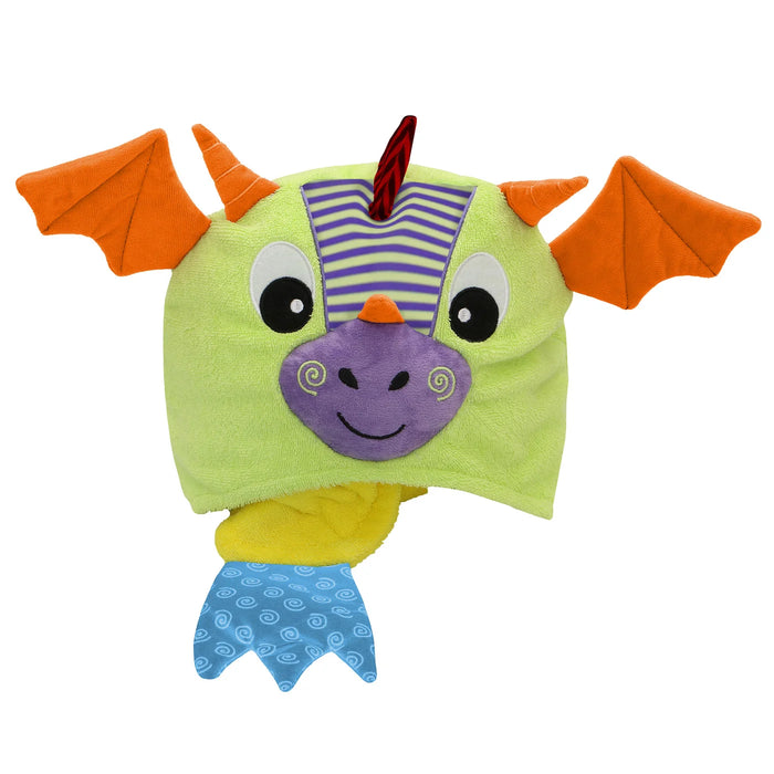 Kids Plush Terry Hooded Bath Towel - Drool Dragon 2Y+